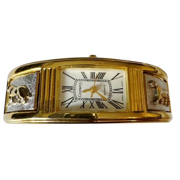 Gramercy Quartz Gold & Silver Hinged Bracelet Watch - Picture 13 of 16